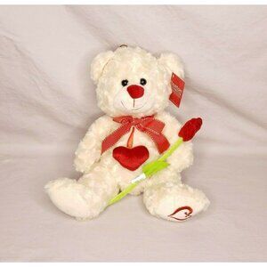 Burton + Burton Be Mine Valentines Day Plush Bear with Plush Rose Anniversary